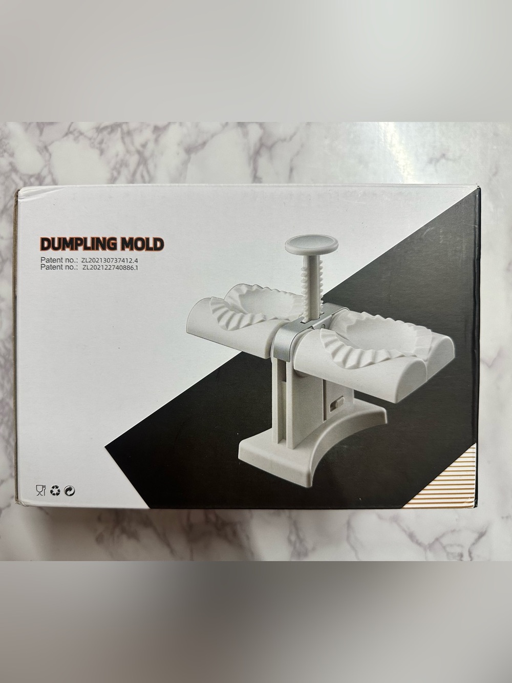 White Dumpling Mold Press - Efficient 2-Cavity Dumpling Maker